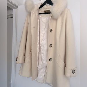Sachi Collection from Nordstrom Cream Cashmere and Wool coat